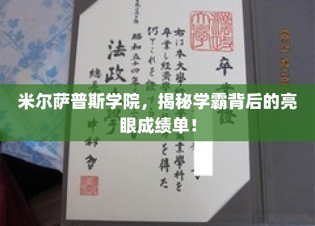 米尔萨普斯学院：揭秘学霸背后的耀眼成绩单！