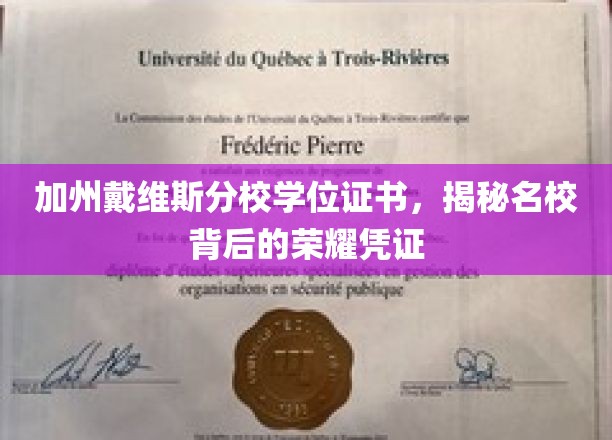 名校荣耀背后的独特印记，加州戴维斯分校学位证书大揭秘