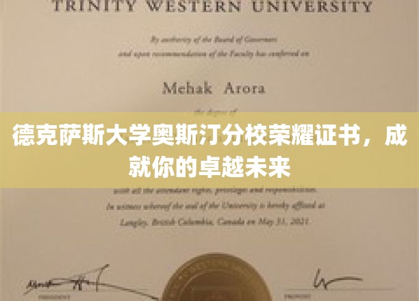德克萨斯大学奥斯汀分校荣耀证书，成就你的卓越未来