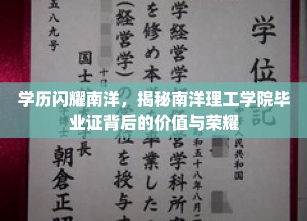 学历熠熠生辉，深度解析南洋理工学院毕业证书的价值与荣光