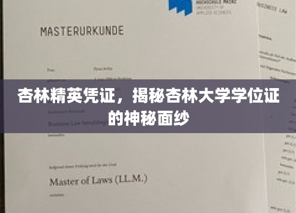 杏林精英凭证，揭开杏林大学学位证的神秘面纱