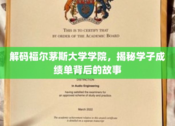 解码福尔茅斯大学学院，揭秘学子成绩单背后的故事