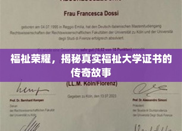 证书之光，福祉大学传奇证书背后的非凡旅程