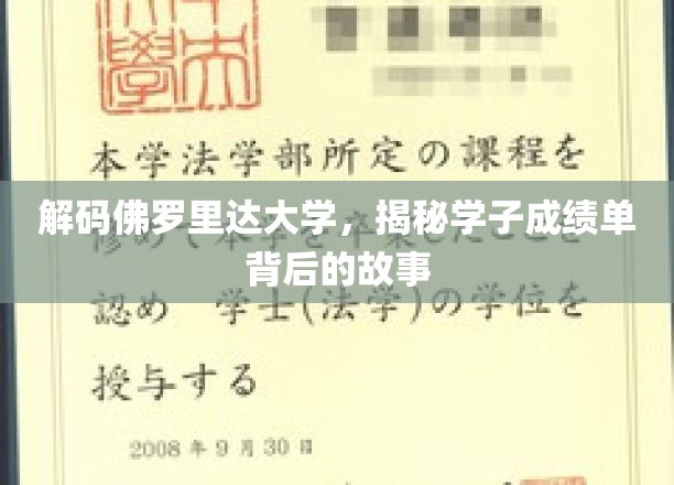 解码佛罗里达大学，探寻学子成绩单背后的故事
