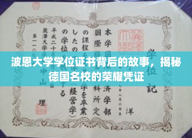 德国波恩大学学位证书，探寻荣耀背后的神秘故事