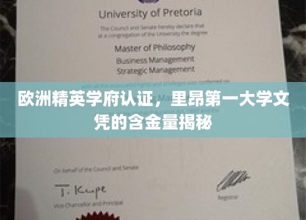 揭秘里昂第一大学文凭的含金量：欧洲精英学府认证