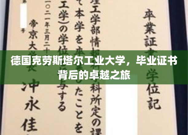 德国克劳斯塔尔工业大学，毕业证书背后的卓越之旅