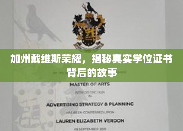 加州戴维斯荣耀之谜，探秘学位证书背后的传奇故事