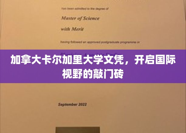 跨国梦想启航，卡尔加里大学文凭，助你敲开全球机遇之门