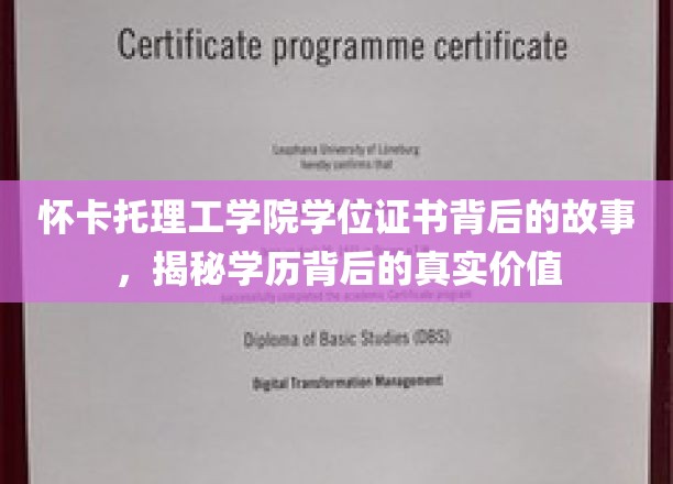 探寻怀卡托理工学院学位证书的奥秘，学历背后的深层价值解析