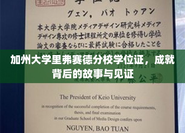 探寻加州大学里弗赛德分校荣耀学位证的传奇之路
