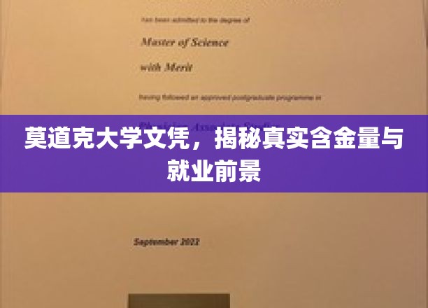 文凭背后的价值，莫道克大学学位解析与未来就业展望