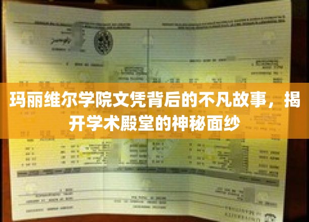 玛丽维尔学院文凭背后的非凡历程，揭开学术殿堂的神秘面纱