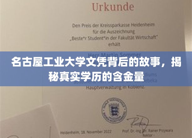 揭秘名工文凭的奥秘，名古屋工业大学学历的真实价值与背后传奇