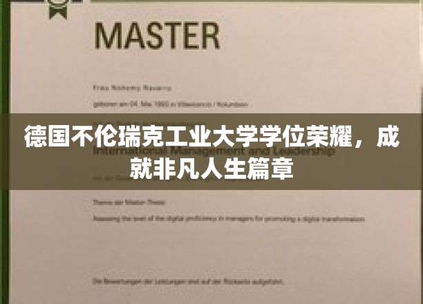 德国不伦瑞克工业大学学位荣耀,成就非凡人生篇章