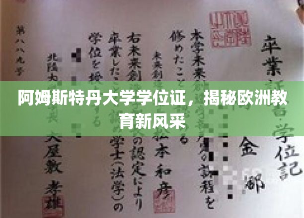 阿姆斯特丹大学学位证，一窥欧洲教育界的璀璨明珠