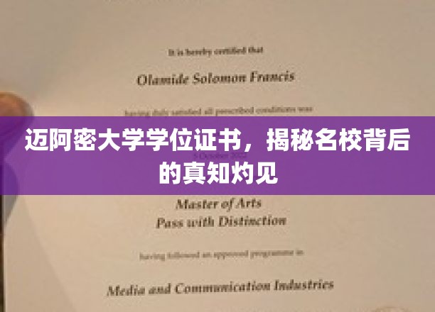 迈阿密大学学位证书，揭示名校背后的真知灼见