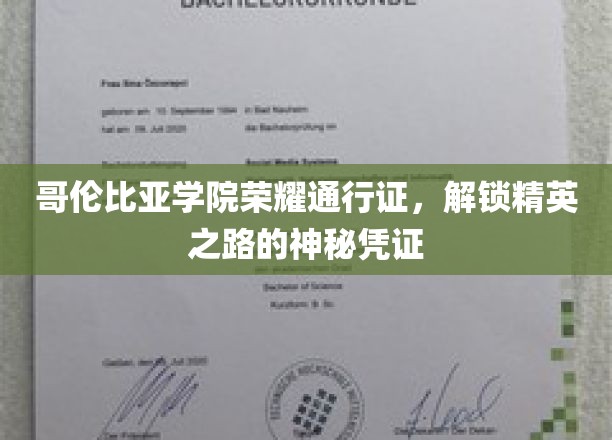 哥伦比亚学院荣耀通行证，开启精英之路的神秘凭证