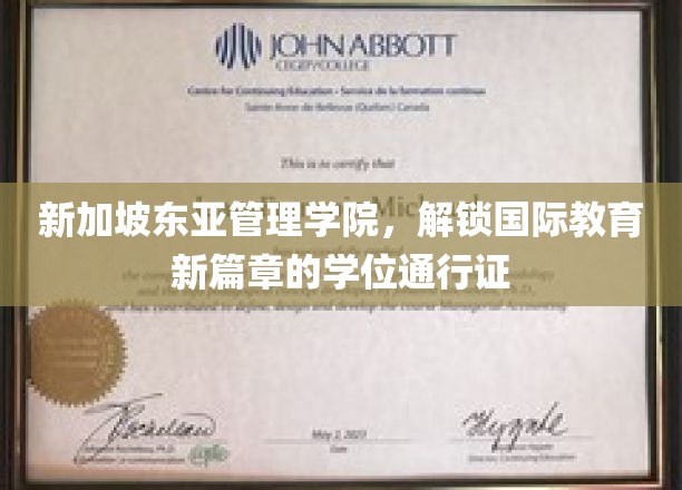 新加坡东亚管理学院，开启全球学术之旅的学位之钥