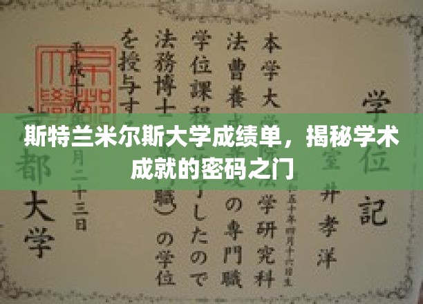 解锁斯特兰米尔斯大学卓越成就的神秘钥匙