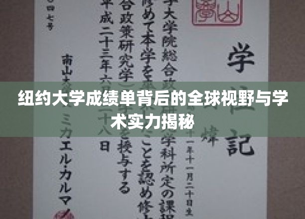 解码纽约大学，探索成绩单背后的国际视野与卓越学术力量