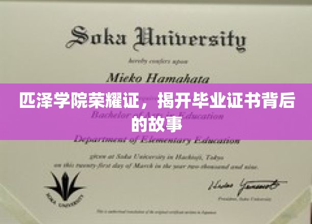 匹泽学院荣耀证，揭开毕业证书背后的故事