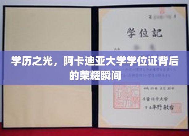 阿卡迪亚荣耀瞬间，揭开学位证的非凡成就面纱