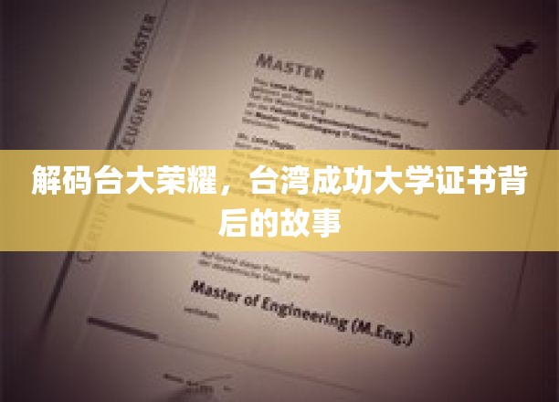 解码台大荣耀，台湾成功大学证书背后的故事