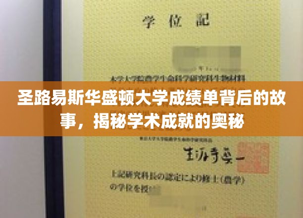 揭开圣路易斯华盛顿大学成绩单的秘密，探寻学术巅峰的奥秘之路