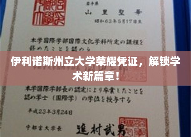 伊利诺斯州立大学荣耀证书，开启非凡学术之旅！