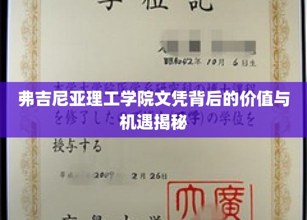 弗吉尼亚理工学院文凭背后的价值与机遇揭秘