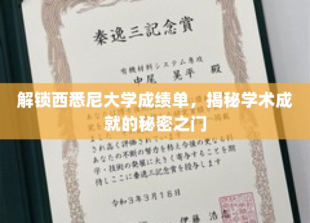 穿越西悉尼大学成绩单，解锁学术荣耀的神秘钥匙
