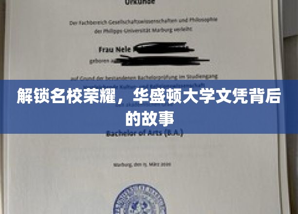 华盛顿大学文凭之谜，揭秘名校背后的荣耀之路