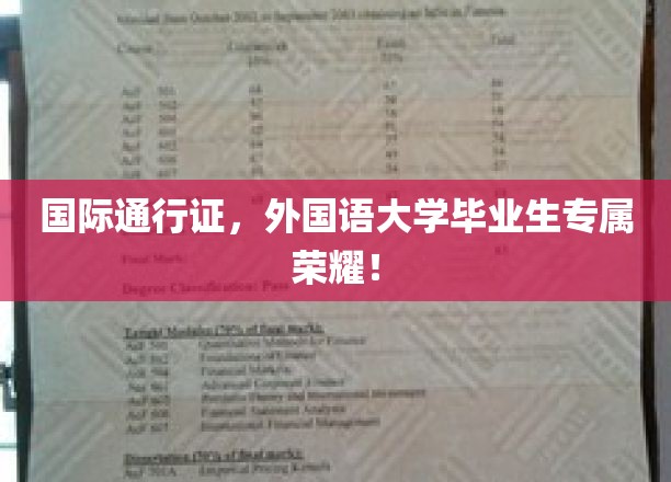 全球通行无阻，外国语大学毕业生独享荣耀证书