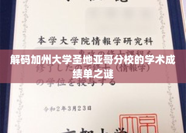 解码加州大学圣地亚哥分校的学术成绩单之谜