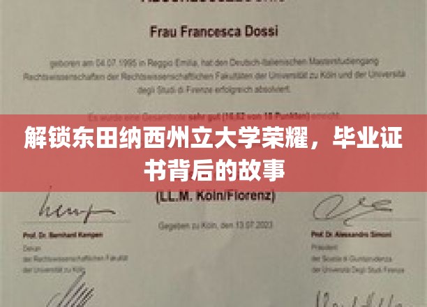 探寻东田纳西荣耀，毕业证书背后的传奇历程