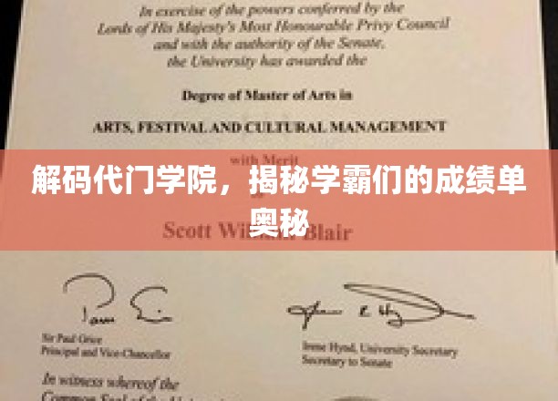学霸秘籍大公开，代门学院如何铸就高分传奇