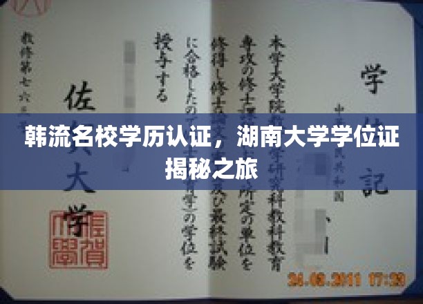 韩流名校学历认证,湖南大学学位证揭秘之旅