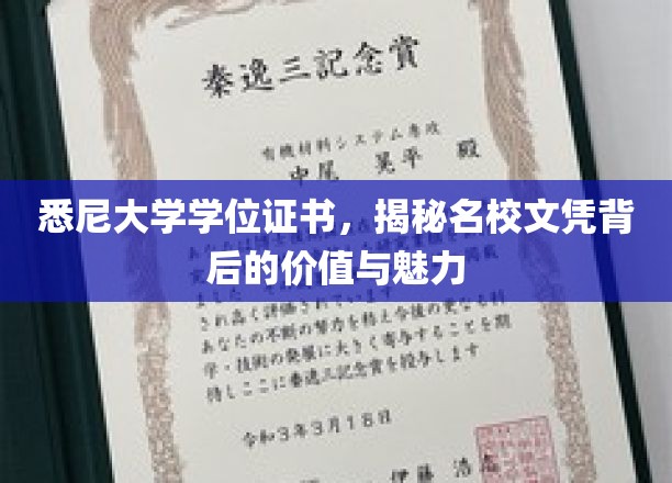 探寻悉尼大学学位证书，名校光环下的价值与非凡魅力