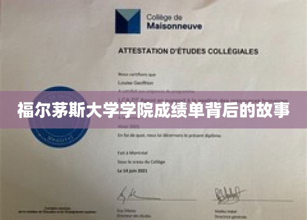 福尔茅斯大学学院成绩单背后的故事