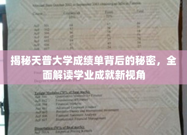 解码天普大学成绩单，探索学业成就的隐藏维度