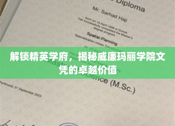 探索精英学府，解锁威廉玛丽学院文凭的卓越价值
