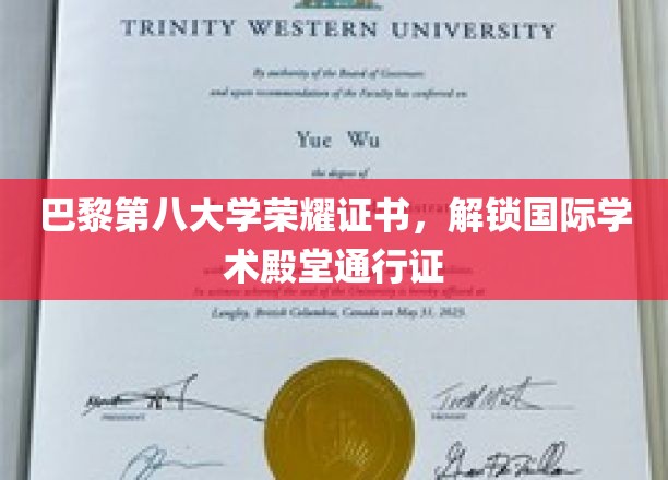 巴黎第八大学荣耀证书，开启全球学术之旅的尊贵钥匙