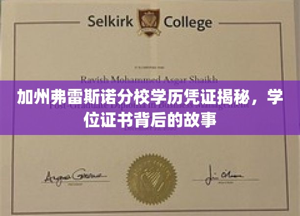 揭开加州弗雷斯诺分校学位证书之谜，背后的真实故事