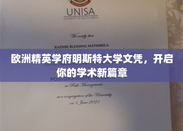 欧洲精英学府——明斯特大学文凭，引领你的学术新航程