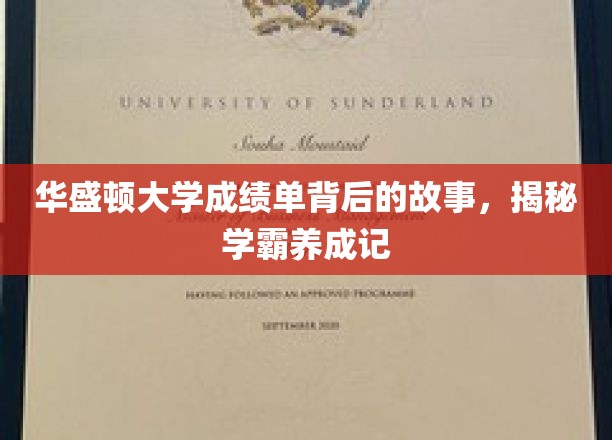 学霸背后的秘密，华盛顿大学成绩单背后的成长轨迹