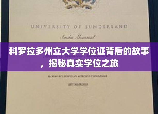 科罗拉多州立大学学位证背后的故事，揭秘真实学位之旅