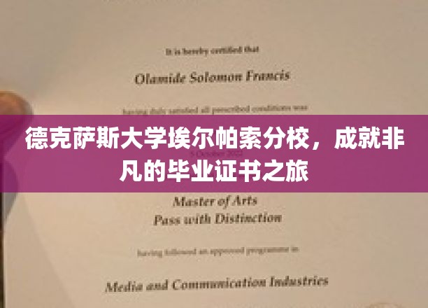 德克萨斯大学埃尔帕索分校，成就非凡的毕业证书之旅