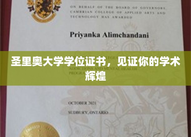 成就荣耀瞬间，圣里奥大学学位证书点亮学术巅峰