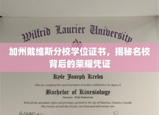 加州荣耀凭证，戴维斯分校学位证书背后的名校传奇